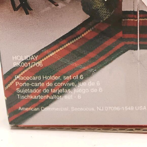 Vintage Silver & Gold Tone Place Card Holders Box Present With Bow Godinger Six - Picture 9 of 9